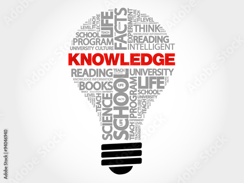 KNOWLEDGE bulb word cloud, business concept