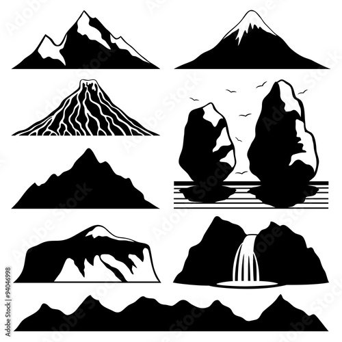 Mountain icons.
