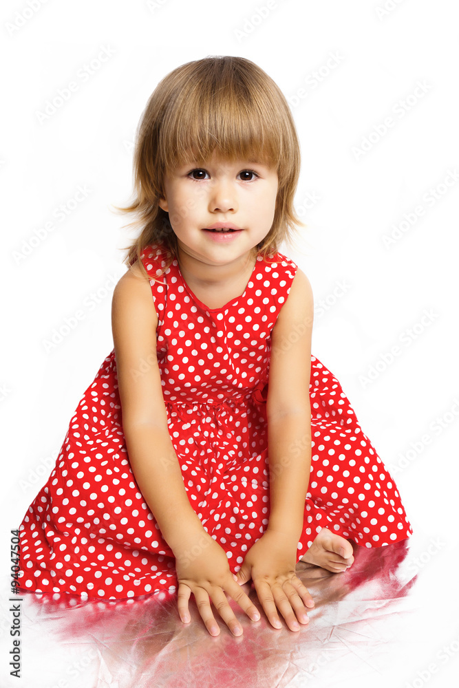Funny little girl laughing isolated on white background Funny little girl laughing isolated on white background