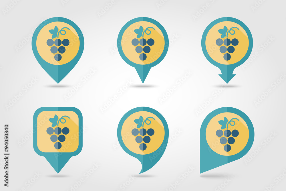Grapes mapping pins icons Grapes mapping pins icons