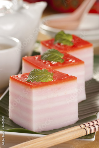 Steamed Layered Cake also known as Kuih Lapis