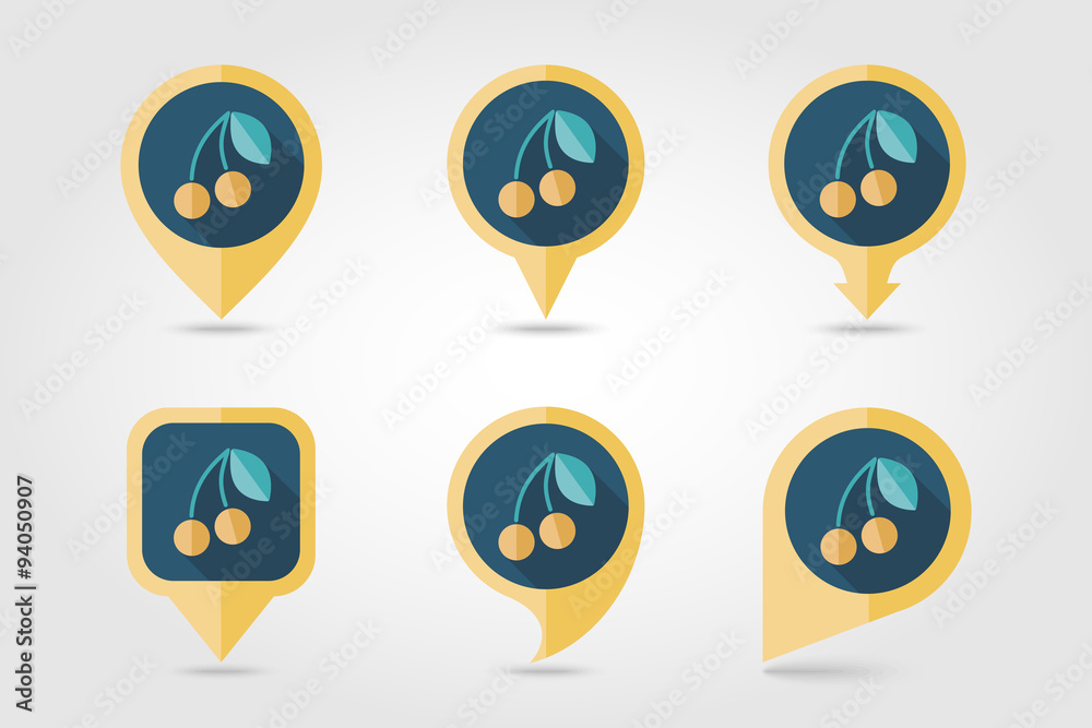 Cherry mapping pins icons Cherry mapping pins icons