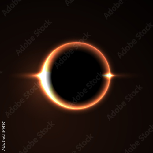 Black hole. Solar eclipse. Light. Vector Illustration