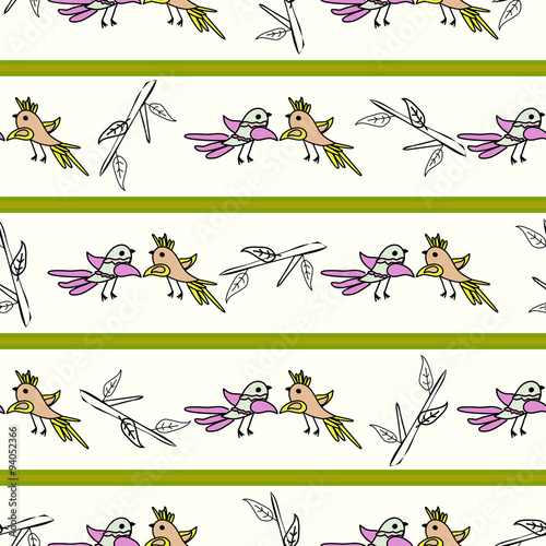Little cute birds seamless pattern abstract background