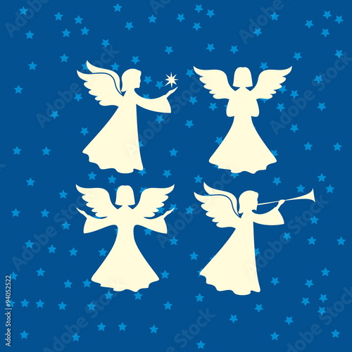 Angel silhouettes. Merry christmas © biblebox