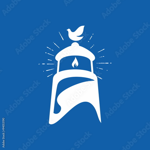 Dove and lighthouse