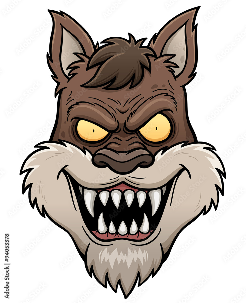 Fototapeta premium Vector illustration of Wolf Face cartoon