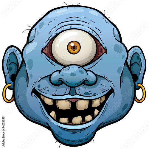 Vector illustration of Cartoon Monster face
