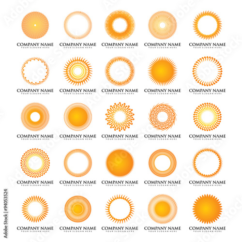 big set of vector icon logo sun