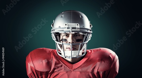 Composite image of portrait of determined sportsman