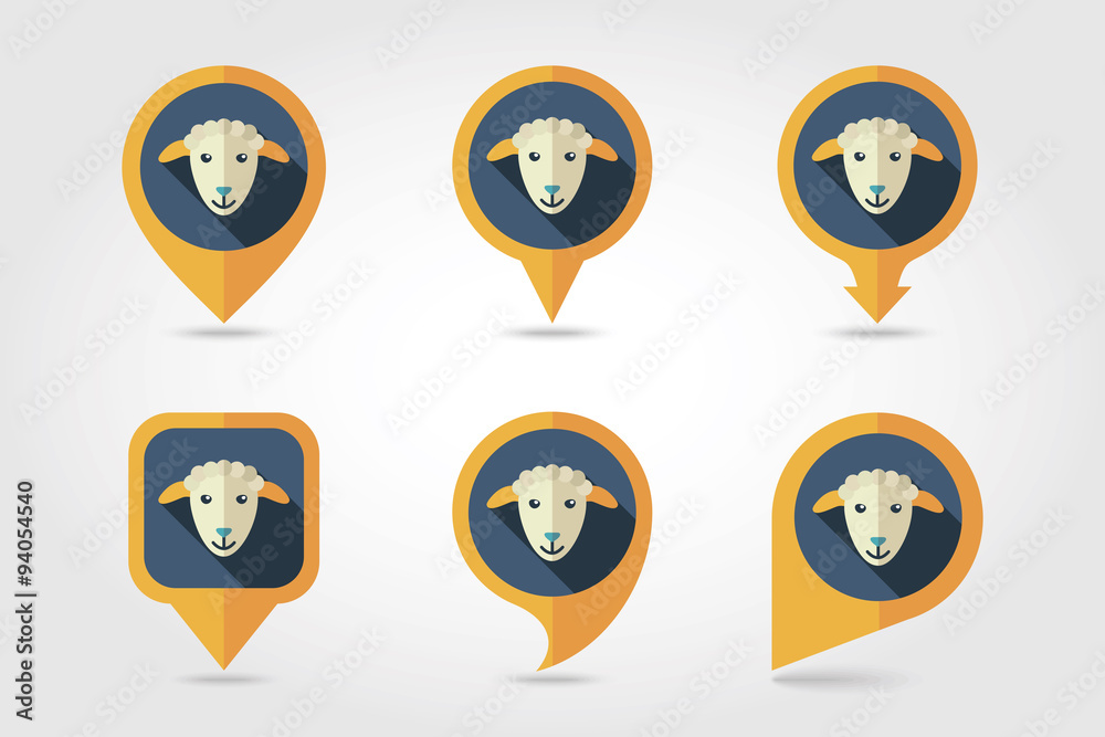 Sheep mapping pins icons Sheep mapping pins icons