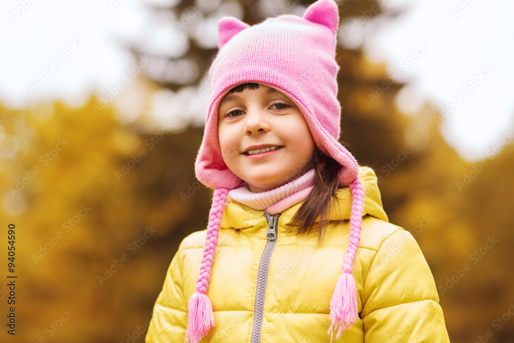 happy beautiful little girl portrait outdoors