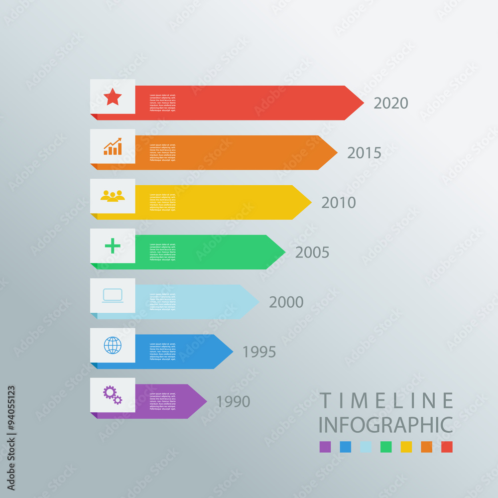 Fototapeta premium Timeline infographic design template.Vector illustration for workflow layout, diagram, number options, web design.