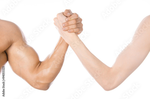 Foto Bodybuilding & Fitness Topic: arm wrestling thin hand and a big strong arm isola