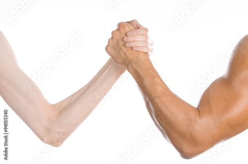 Foto Bodybuilding & Fitness Topic: arm wrestling thin hand and a big strong arm isola