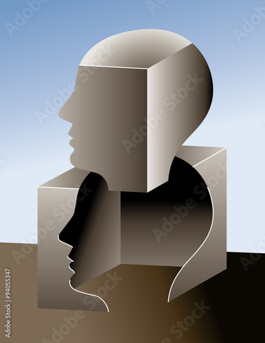 A Thinking outside of the box vector background