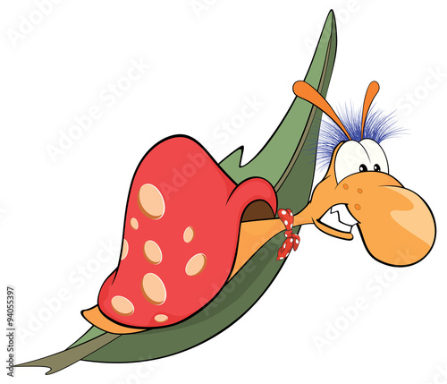 Malicious snail. The monster. Cartoon