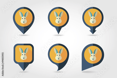 Free Download Rabbit mapping pins icons - GFXLoad