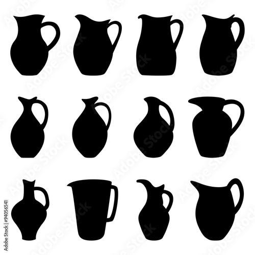 Set of jugs, vector illustration