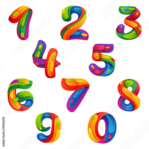 Numbers set in volume splash style