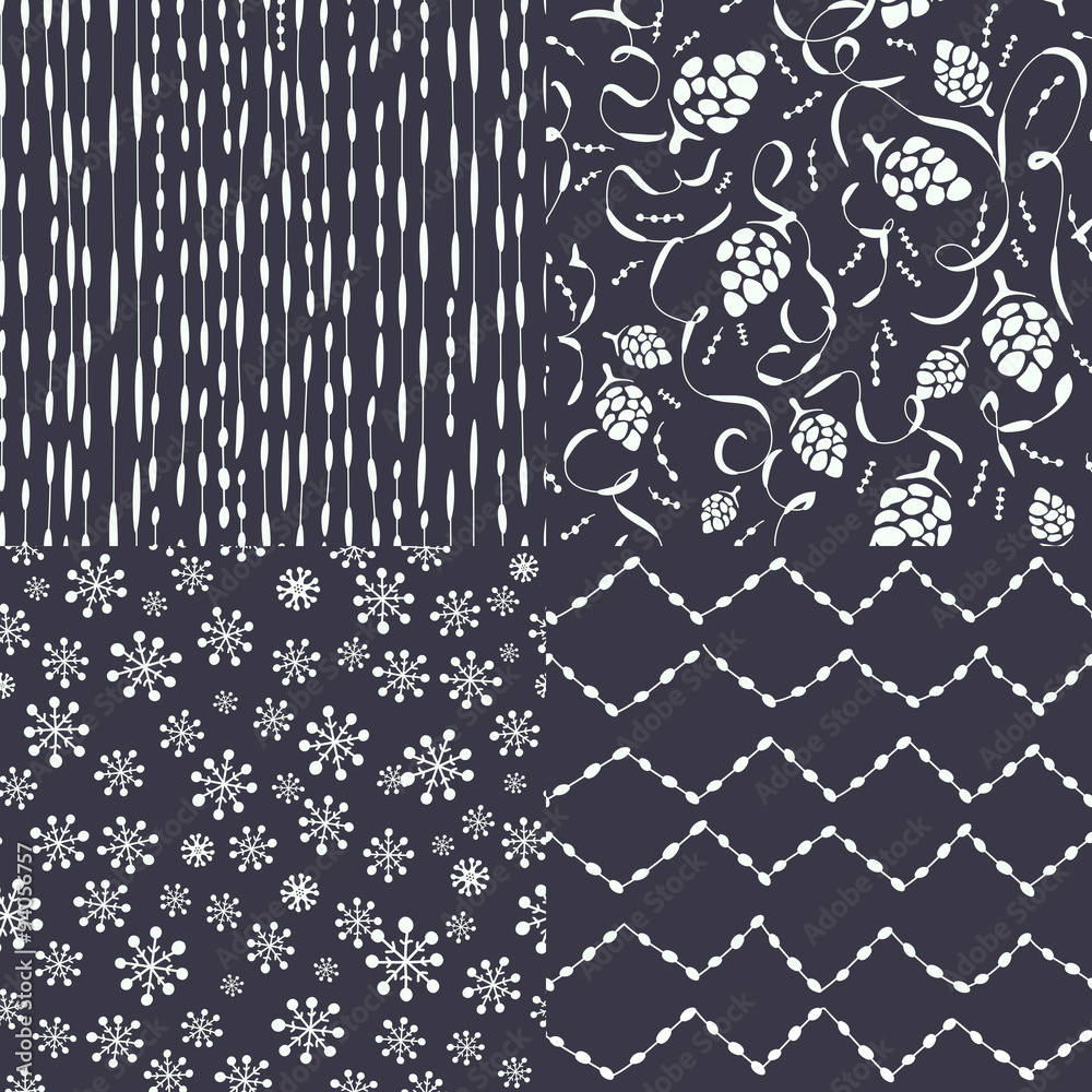 Set of abstract christmas patterns