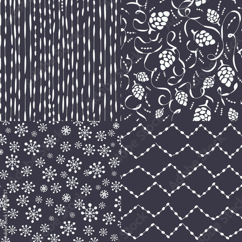 Set of abstract christmas patterns