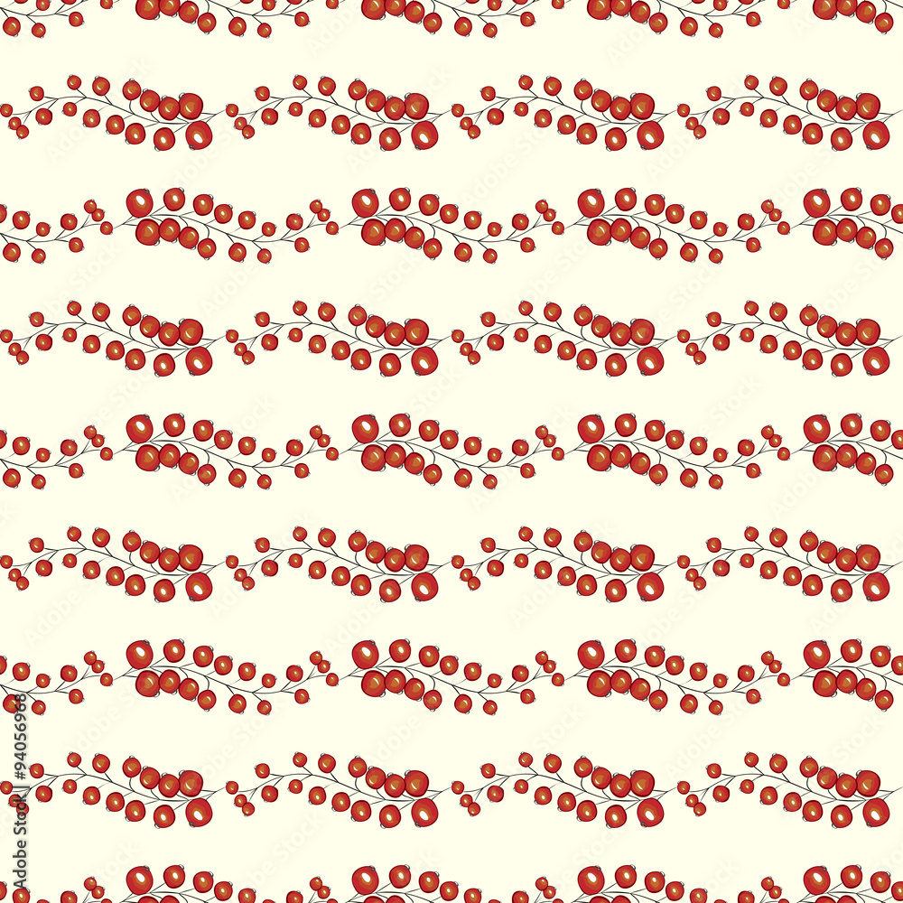 Red currant berries seamless pattern background Red currant berries seamless pattern background