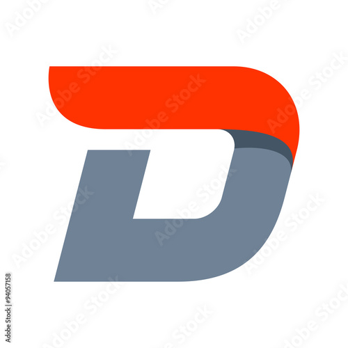 D letter logo design template