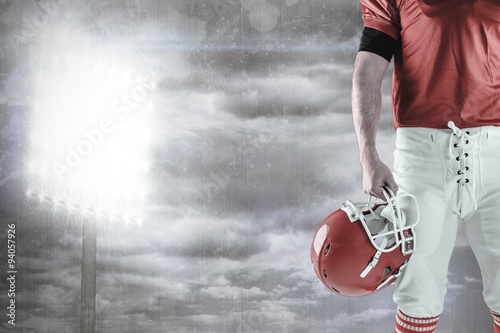 American football player holding helmet © vectorfusionart