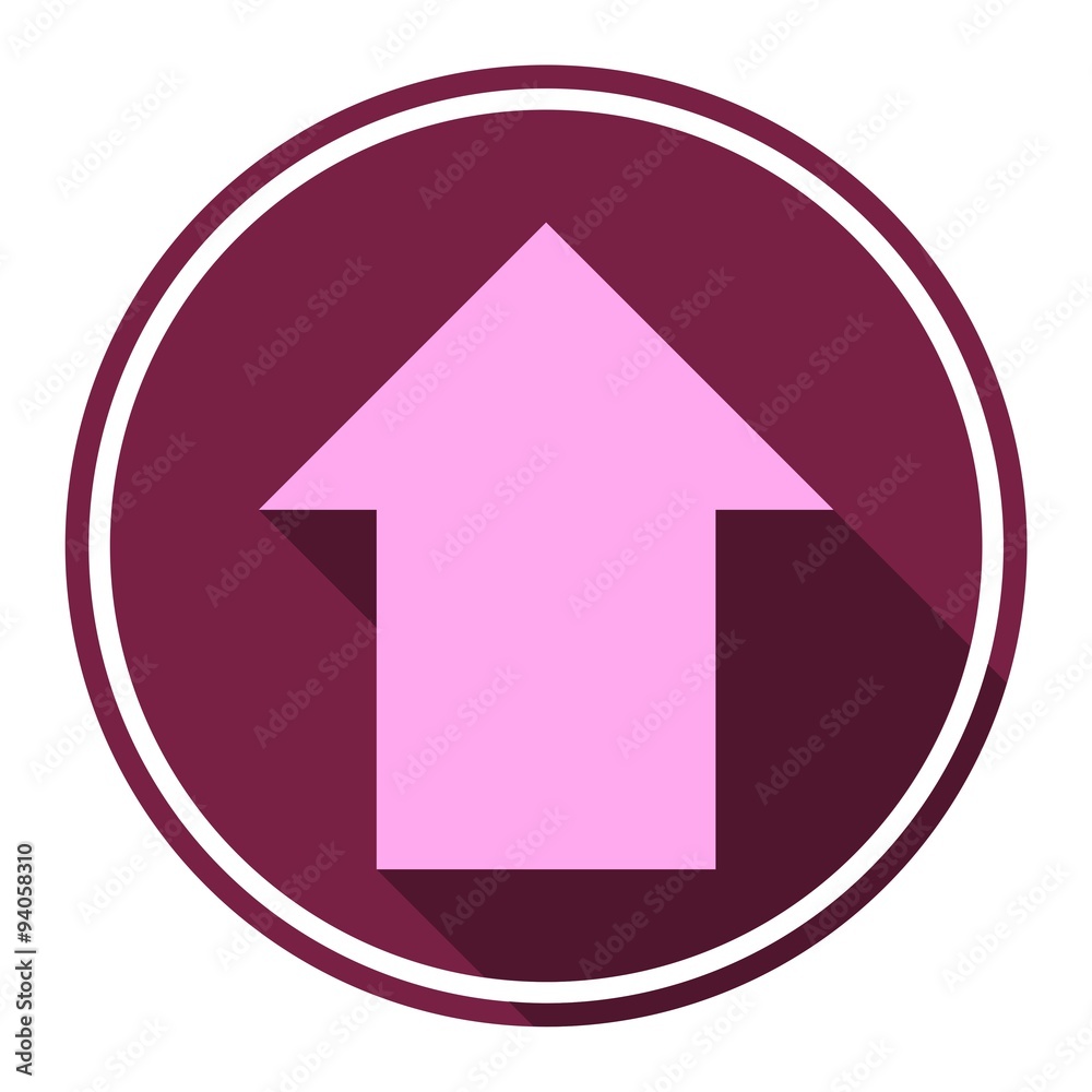 Direction arrow up icon with long shadow Direction arrow up icon with long shadow
