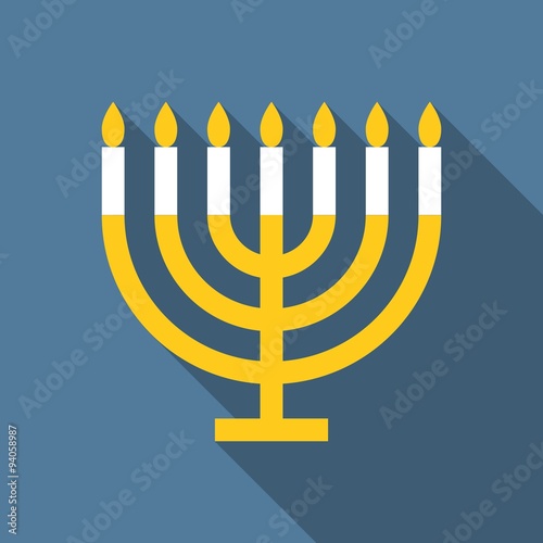 Vector menorah for Hanukkah, flat design