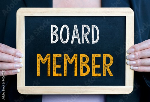 Board Member - Businesswoman with chalkboard