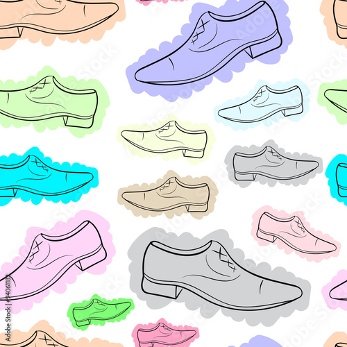 Seamless color contours of male shoe