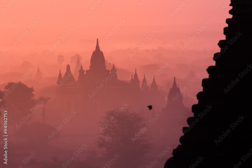 Silhouette Temples in Bagan