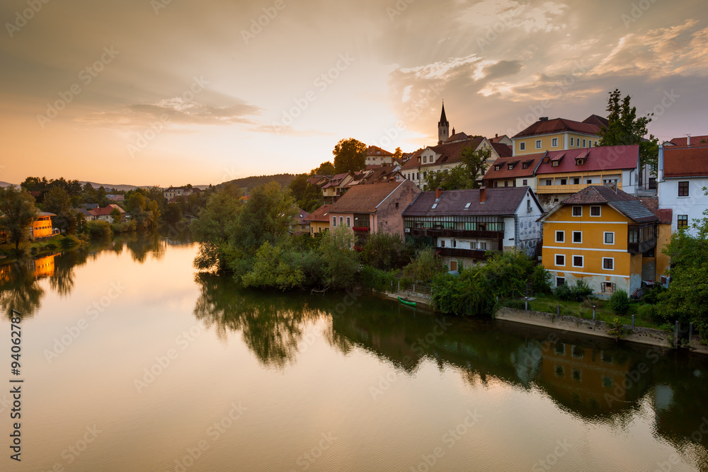 View of Novo Mesto and river Krka. Slovenia
