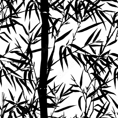 Fototapeta Naklejka Na Ścianę i Meble -  Bamboo leaf background. Floral seamless texture with leaves.