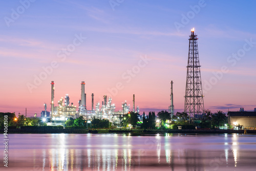 Oil refinery along the river. © nattapan72