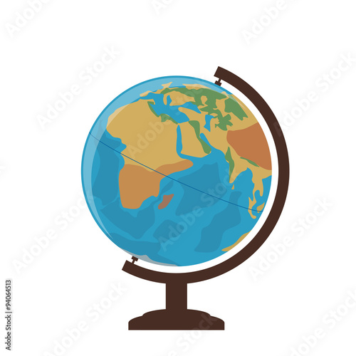 School globe on a white background. Vector Illustration