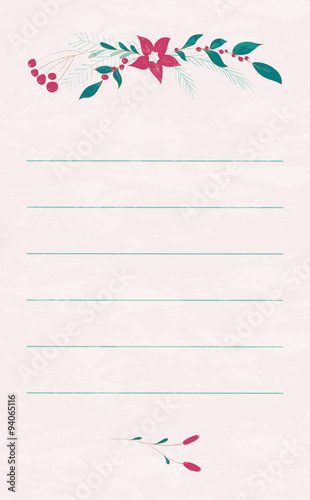 Wish list with winter flowers