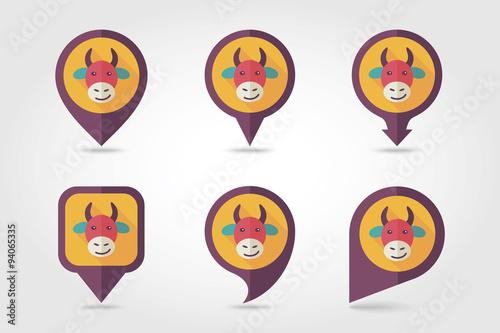 Cow mapping pins icons
