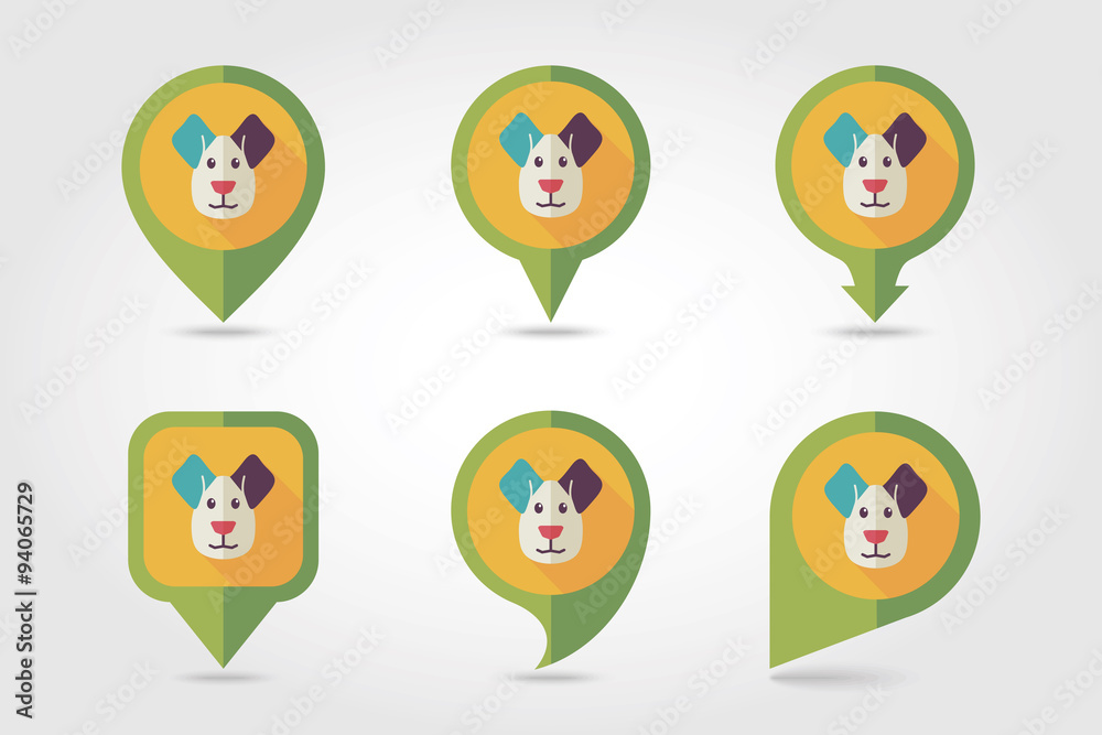 Dog mapping pins icons