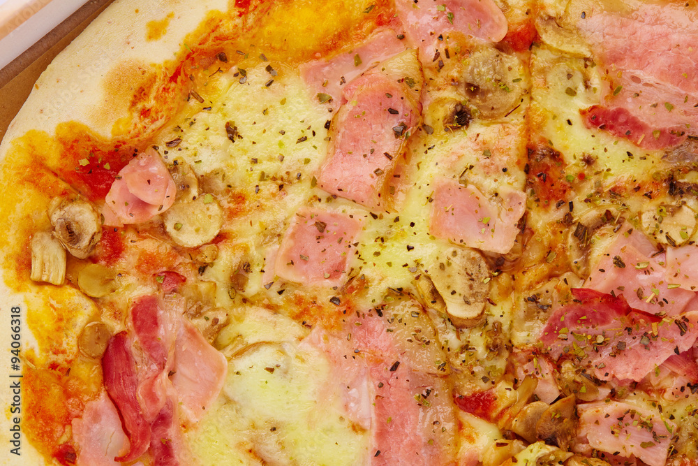 pizza with ham and mushrooms pizza with ham and mushrooms