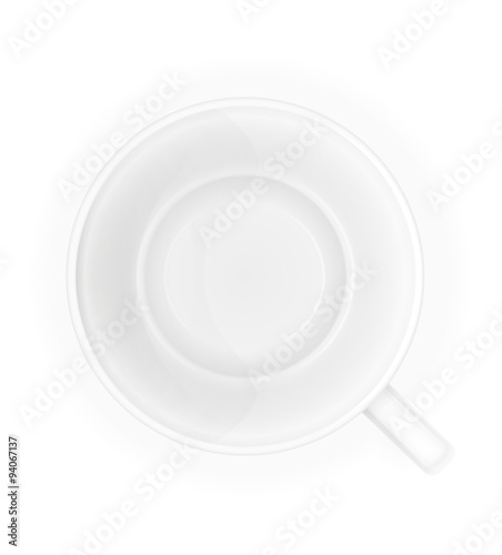 porcelain cup top view vector illustration