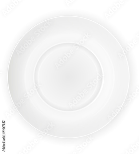 porcelain plate top view vector illustration