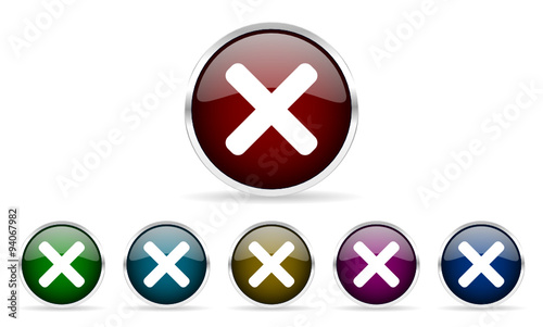 cancel vector icon set