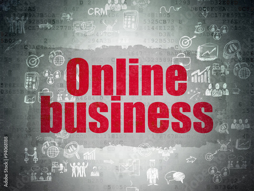 Finance concept: Online Business on Digital Paper background