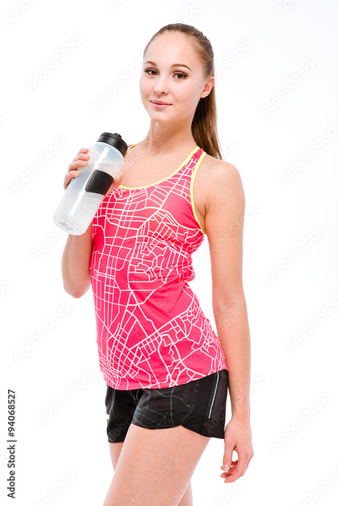 Woman holding shaker and looking at camera Woman holding shaker and looking at camera