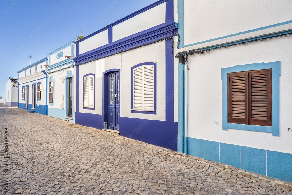 Traditional Portuguese street. Ancient architecture.