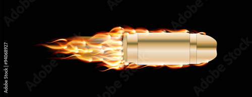 Shot from a Gun Bullet. Vector Illustration.