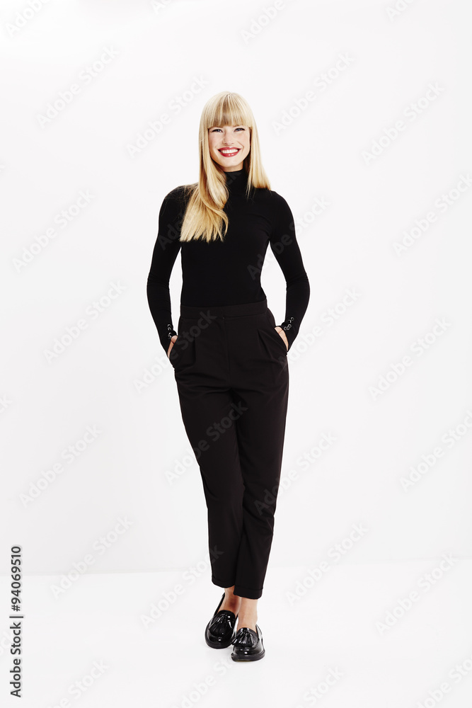 Cool young model posing in studio Cool young model posing in studio